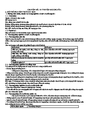 Chuyên đề Sinh học 9 - Bài 30 Di truyền học ở người (Có đáp án và lời giải)